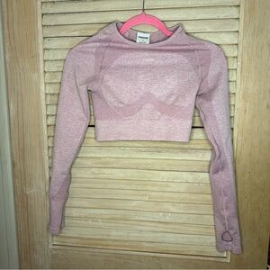 158 Gymshark Pink Cropped Athletic Top - Size S